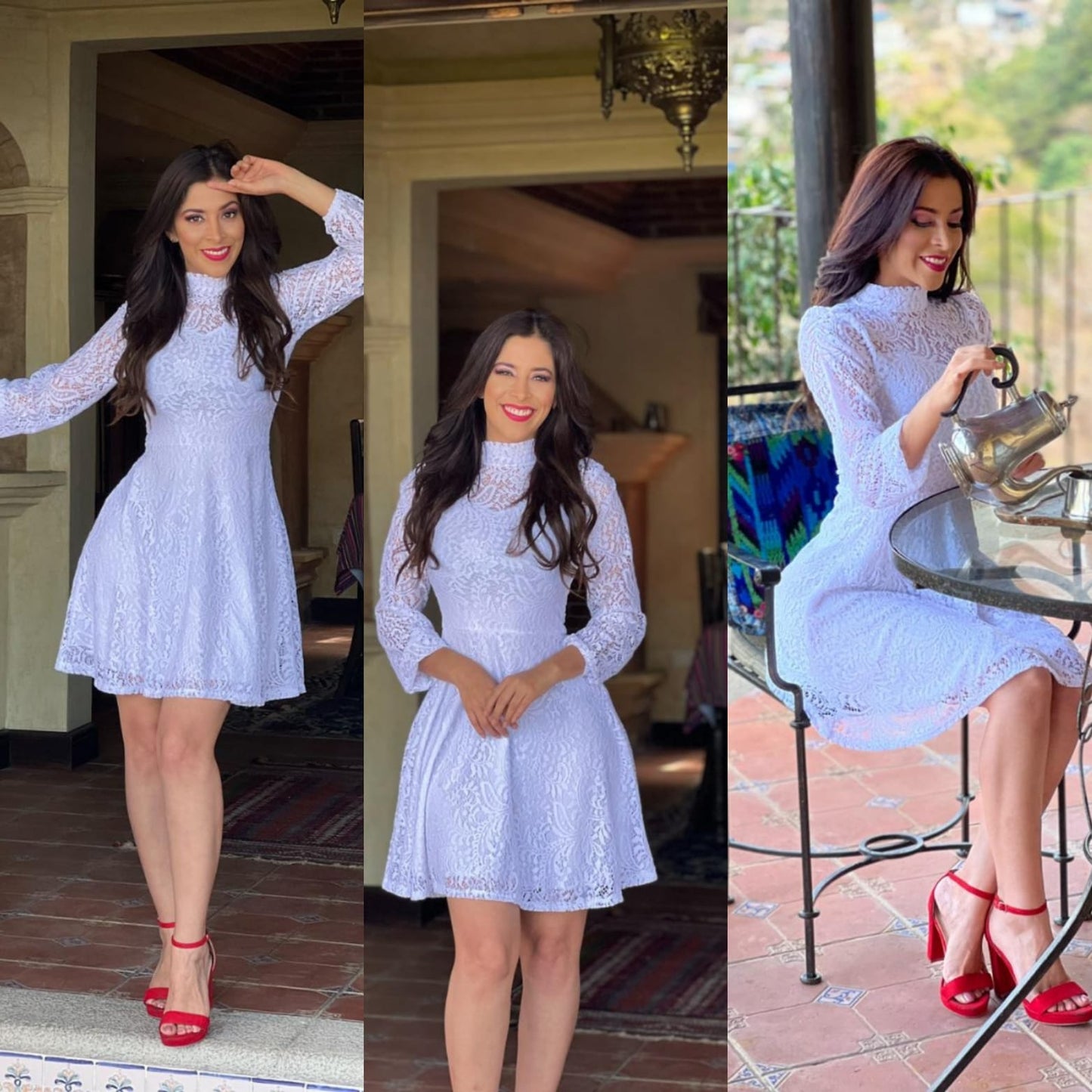 Vestido corto Tipo A con mangas
