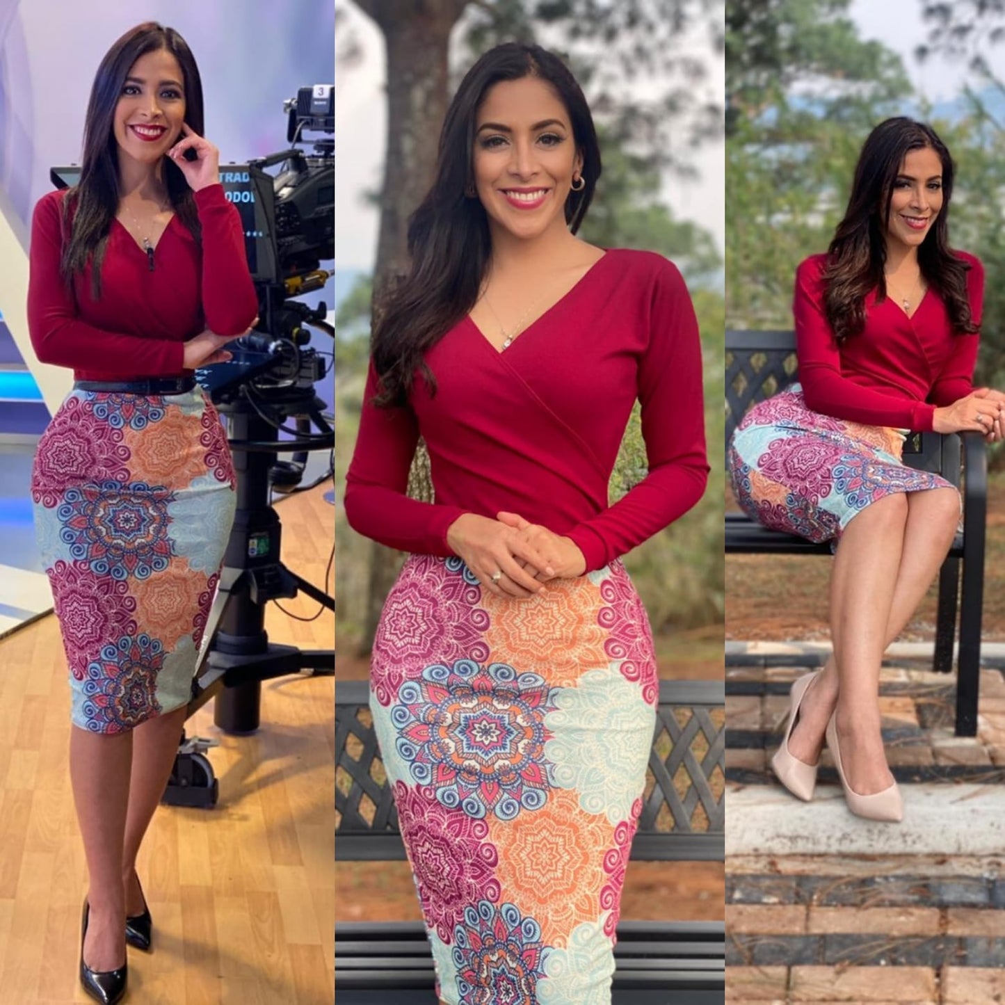 Vestido corto escote en V con mangas