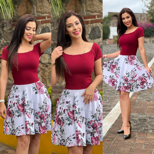 Vestido corto tipo A escote recto